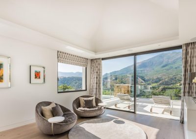 Neutral Bedroom with Mountain Views in La Zagaleta
